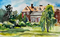 Cheney-Baltzell Manor House with Fountain by Jill Crossman Anderson